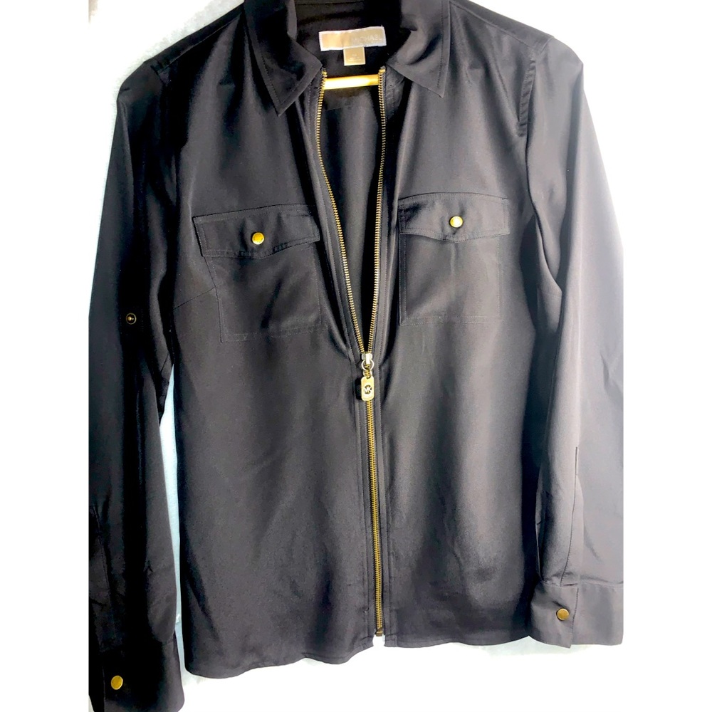 Michael Kors front zip blouse
